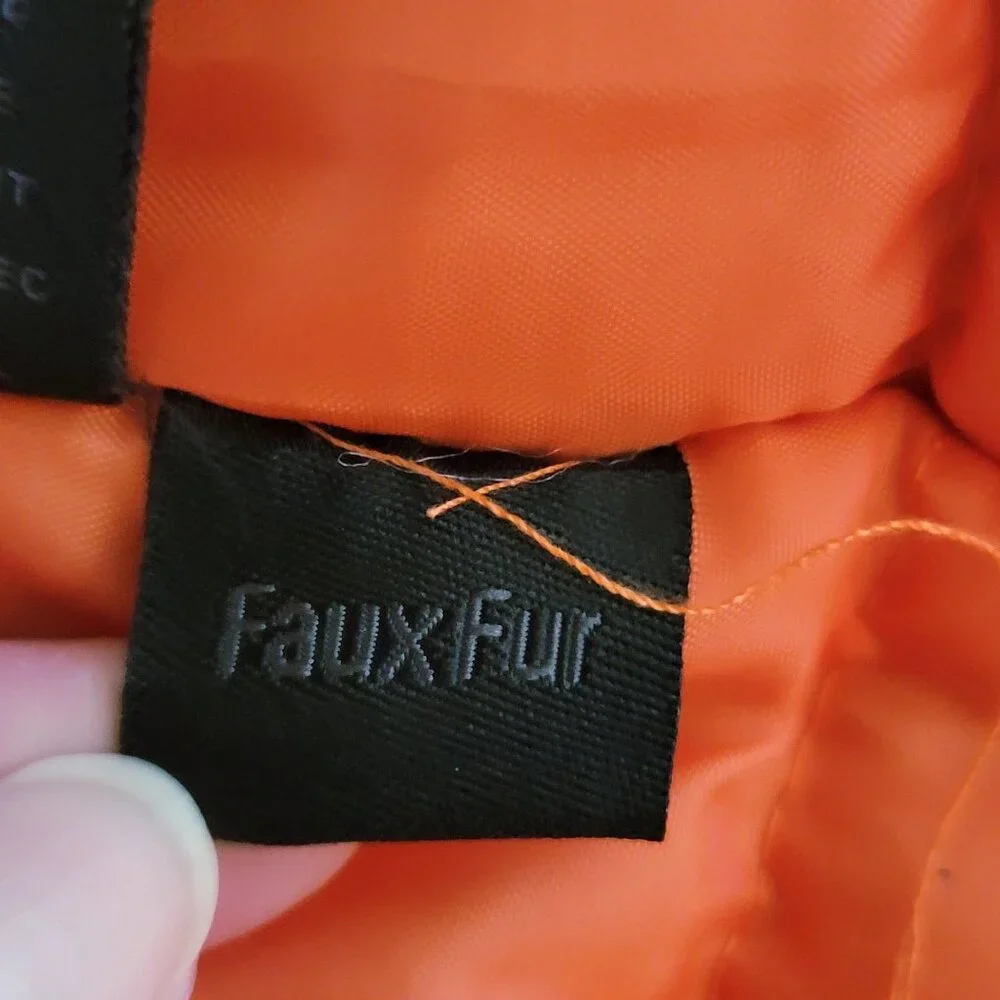 Madden Girl Anorak Olive Green Faux Fur Hooded Jacket L - Picture 8 of 8